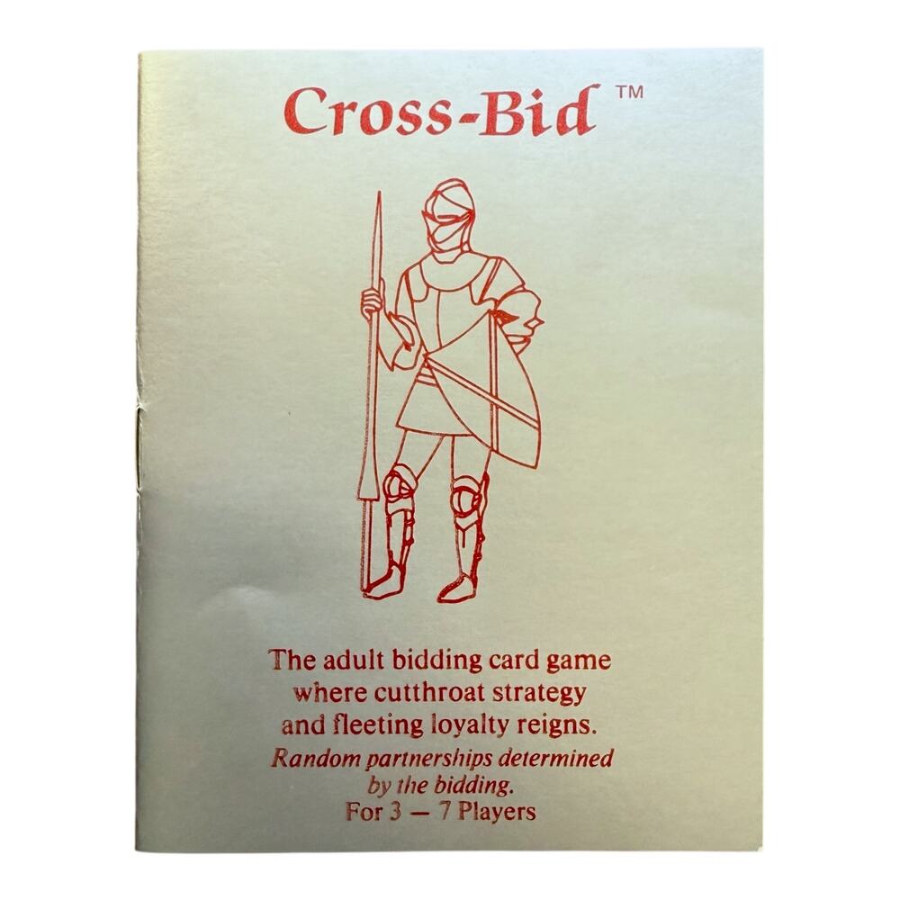 Cross-Bid (1986) – Derby Town Games – Rare Vintage Card Game